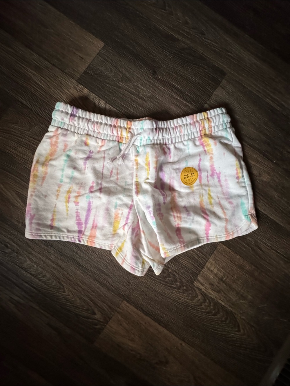 Cat & Jack White Shorts with Pink, Yellow, Purple & Teal Stripes